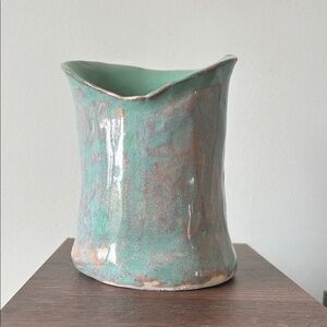 Handmade Green Ceramic Vase - Artisan Home Art